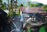 Kondisi rumah warga di Sungai Andok, Kampung Manggis, setelah mengalami kebakaran pada Jumat (20/2