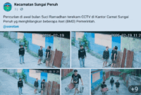 Rekaman CCTV yang memperlihatkan aksi pencurian aset di kantor camat beredar luas di media sosial.