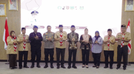 Foto bersama usai Muscab Luar Biasa Kwarcab Gerakan Pramuka Padang Panjang.