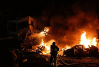 Ledakan rudal Iran di kota Tel Aviv, Israel.