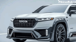 Tampilan depan Toyota Avanza 2026 dengan gril besar dan lampu LED baru, menampilkan desain agresif dan elegan khas generasi terbaru