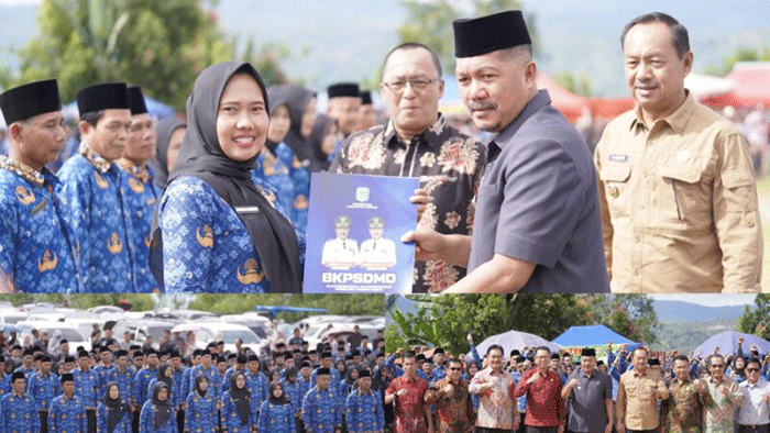 Kebijakan pembatasan belanja pegawai maksimal 30 persen berpotensi picu PHK massal. FOTO : Bupati Kerinci melantik dan membagikan SK PPPK Paruh Waktu