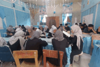 Siswa SMA 1 Sungai Penuh khusuk baca Alquran. Kamis (12/3)