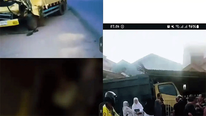 ILUSTRASI truk batu bara terguling di Jambi.