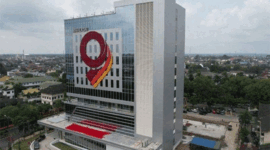 Gedung Mahligai 9 Bank Jambi yang berada di Kota Jambi (ANTARA/HO-Bank Jambi)