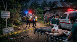 Ilustrasi suasana tempat kejadian perkara (TKP) penganiayaan di perbatasan Desa Sungai Medang dan Sungai Tutung, Kerinci.