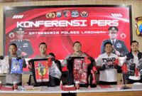 Polres Lamongan mengungkap kasus pengeroyokan remaja oleh puluhan pesilat. Foto: Dok. Polres Lamongan