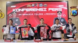 Polres Lamongan mengungkap kasus pengeroyokan remaja oleh puluhan pesilat. Foto: Dok. Polres Lamongan