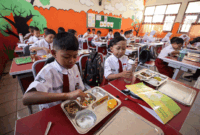 Sejumlah murid menyantap menu MBG 
