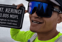 Arief Wismoyono finis pertama di puncak Gunung Kerinci
