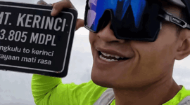 Arief Wismoyono finis pertama di puncak Gunung Kerinci