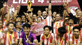 JUARA: PSP Padang keluar sebagai juara Liga 4 Sumbar mengalahkan PSP Padang Panjang di partai final 3-2dalam perpanjangan waktu.