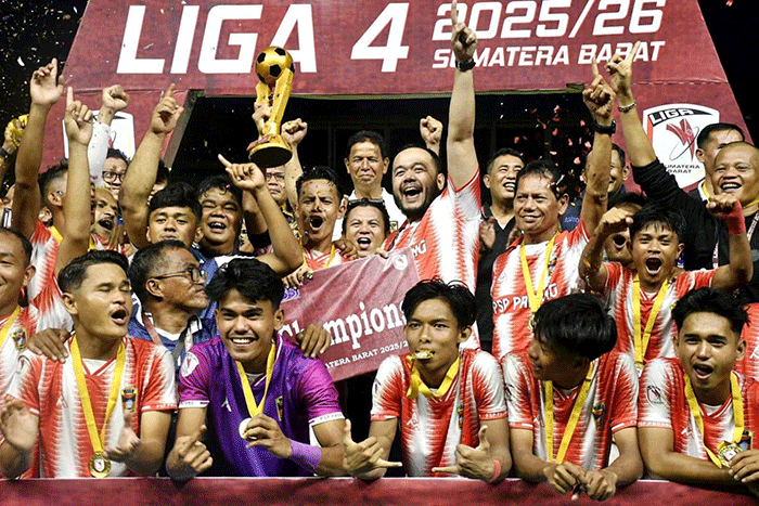 JUARA: PSP Padang keluar sebagai juara Liga 4 Sumbar mengalahkan PSP Padang Panjang di partai final 3-2dalam perpanjangan waktu.