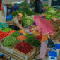 Pedagang sayuran dan hortikultura di pasar Padang Panjang.