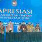 Gubernur Sumbar Mahyeldi bersama para bupati dan walikota se-Sumbar dalam kegiatan Apresiasi Daerah Berprestasi 2026 , Sabtu 25 April di Palembang.