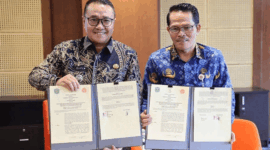 Wali Kota Sungai Penuh, Alfin, SH, menandatangani langsung MoU tersebut bersama Rektor Universitas Jambi, Prof. Dr. Helmi, SH., MH.