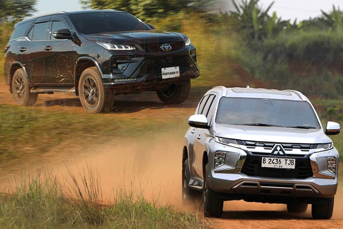 komparasi Toyota Fortuner vs Mitsubishi Pajero Sport(dok Kompas.com)