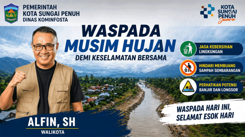 Wako Sungai Penuh Alfin ajak warga jaga lingkungan hadapi musim hujan. (Ft: Dinas Kominfosta)