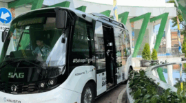 BUS LISTRIK Trans Bahagia di Kota Jambi 