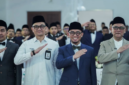 Dari kanan: Menhaj Gus Irfan, Wamehaj Dahnil Anzar, Kepala BPKH Fadlul Imansyah,  pada Rakernas Konsolidasi Penyelenggaraan Haji Kemenhaj, 8 April 2026. Foto: Dok BPKH