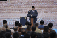 Presiden Prabowo Subianto dalam acara Penyerahan Denda Administratif dan Penyelamatan Keuangan Negara di Kejaksaan Agung, Jakarta, (10/4/2026). Foto: Jamal Ramadhan/kumparan