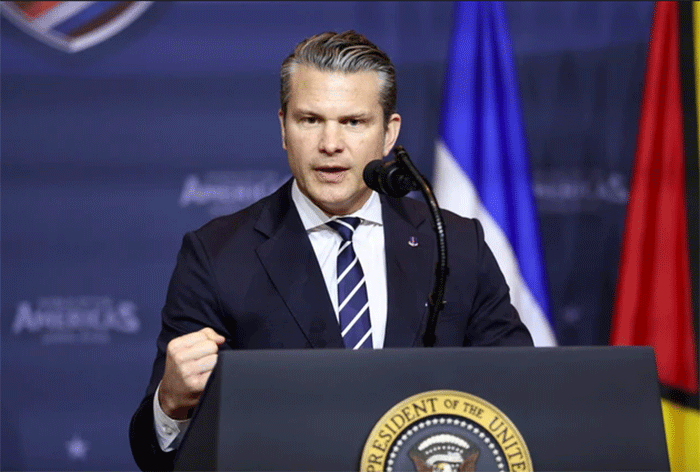 Menteri Pertahanan AS Pete Hegseth berbicara di KTT 