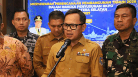 Wamendagri Bima Arya menghadiri Musrenbang Rencana Kerja Pemerintah Daerah (RKPD) Provinsi Sumatera Selatan Tahun 2027 yang diselenggarakan di Griya Agung, Kota Palembang, Sumsel, Selasa (14/4/2026). Foto: Kemendagri RI