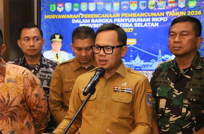 Wamendagri Bima Arya menghadiri Musrenbang Rencana Kerja Pemerintah Daerah (RKPD) Provinsi Sumatera Selatan Tahun 2027 yang diselenggarakan di Griya Agung, Kota Palembang, Sumsel, Selasa (14/4/2026). Foto: Kemendagri RI
