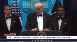 Presiden Amerika Serikat, Donald Trump. Tangkap layar YouTube The White House menampilkan Presiden AS Donald Trump menyampaikan pidato setelah insiden jamuan makan malam koresponden Gedung Putih, Sabtu 25 April 2026. Donald Trump mengungkap identitas dan foto pelaku penembakan di acara makan malam koresponden Gedung Putih. 