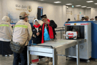 Kedatangan jemaah haji Indonesia lewat jalur Makkah Route atau fast track di Bandara Prince Muhammad Bin Abdul Aziz, Madinah. Foto: Lutfan Darmawan/kumparan