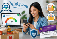 Ilustrasi seorang sedang mengecek status bansos melalui ponsel