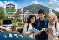 Ilustrasi mahasiswa Sungai Penuh sedang belajar bersama