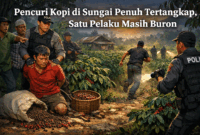 ilustrasi pelaku pencurian kopi
