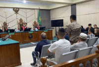 Majelis hakim membacakan vonis hukuman kepada terdakwa