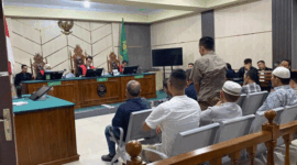 Majelis hakim membacakan vonis hukuman kepada terdakwa