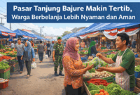 ilustrasi gambar pasar tanjung bajure