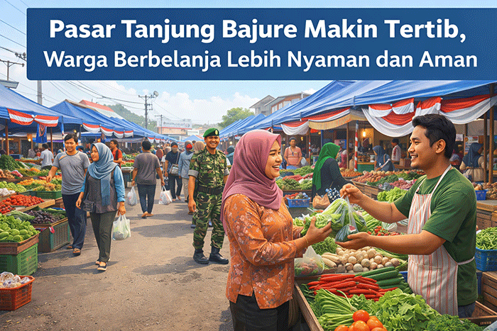 ilustrasi gambar pasar tanjung bajure