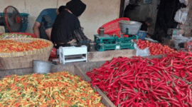 Harga cabe stabil di Pasar Tanjung Bajure Kota Sungai Penuh.