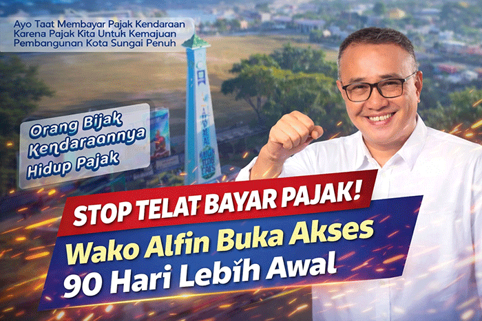 Wali Kota Sungai Penuh Alfin mengimbau warga bayar pajak kendaraan 90 hari sebelum jatuh tempo