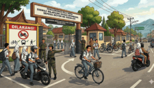 ilustrasi larangan pelajar di larang membawa kendaraan