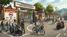 ilustrasi larangan pelajar di larang membawa kendaraan