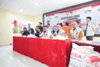 konferensi pers Polda Sumatera Selatan mengenai praktik penyelewengan 10 ton pupuk bersubsidi di Kabupaten Muara Enim