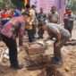 Peletakan baru pertama rumah hunian tetap mandiri percontohan di Kota Padang Panjang, Sumbar.