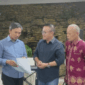 Wali Kota Sungai Penuh, Alfin, bersama Wakil Wali Kota Azhar Hamzah menyambut kunjungan kerja anggota DPR RI, Edi Purwanto, di Rumah Dinas Wali Kota
