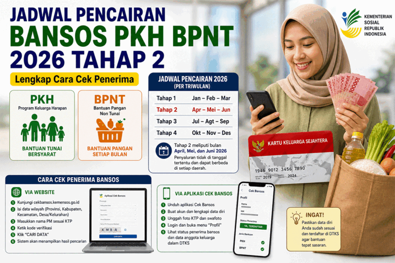 Jadwal Bansos PKH BPNT 2026 Tahap 2. IA