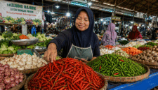 Harga cabai di Pasar Tanjung Bajure. (Foto: Ist)
