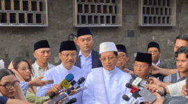 Nasaruddin Umar, Menag bersama Gus Ipul, Mensos usai Salat Idul Adha di Masjid Istiqlal, Jakarta, Rabu (27/5/2026). Foto: Aditya Nugraha/kumparan