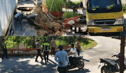 Pedagang Telur yang Mengalami Musibah dan Polisi Olah TKP.