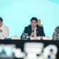 Menko Perekonomian Airlangga Hartarto bersama Menkeu Purbaya Yudhi Sadewa, dan COO Danantara Dony Oskaria menyampaikan Konferensi Pers Persiapan Operasional PT Danantara Sumberdaya Indonesia di Wisma Danantara, Jakarta, Minggu (31/5/2026). Foto: Sulthony Hasanuddin/ANTARA FOTO 