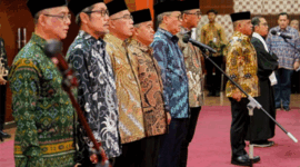 Pelantikan 7 pejabat Eselon I di Kementerian PU, Jakarta pada Jumat (1/5/2026). Foto: Dok. Birkom Kementerian PU
